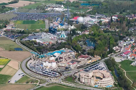 Luftbild des Europa-Parks in Rust